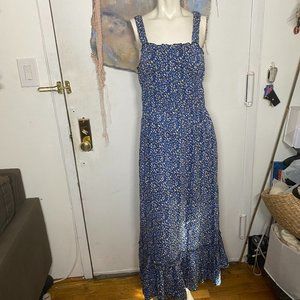 Urban outfitters blue floral print prairie dress - size large